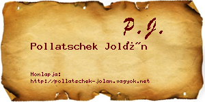 Pollatschek Jolán névjegykártya